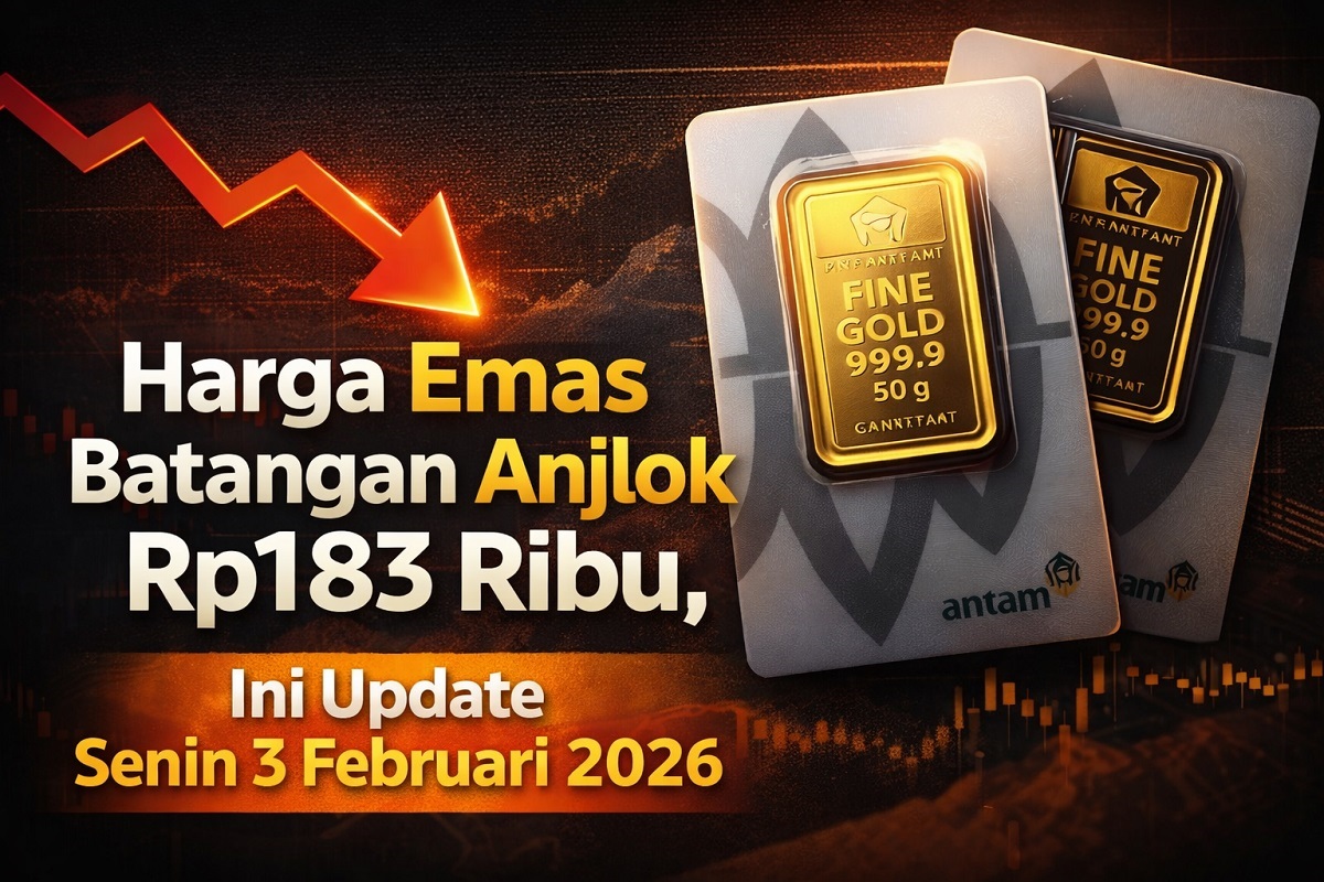 Harga Emas Batangan Anjlok Rp183 Ribu, Ini Update Senin 3 Februari 2026
