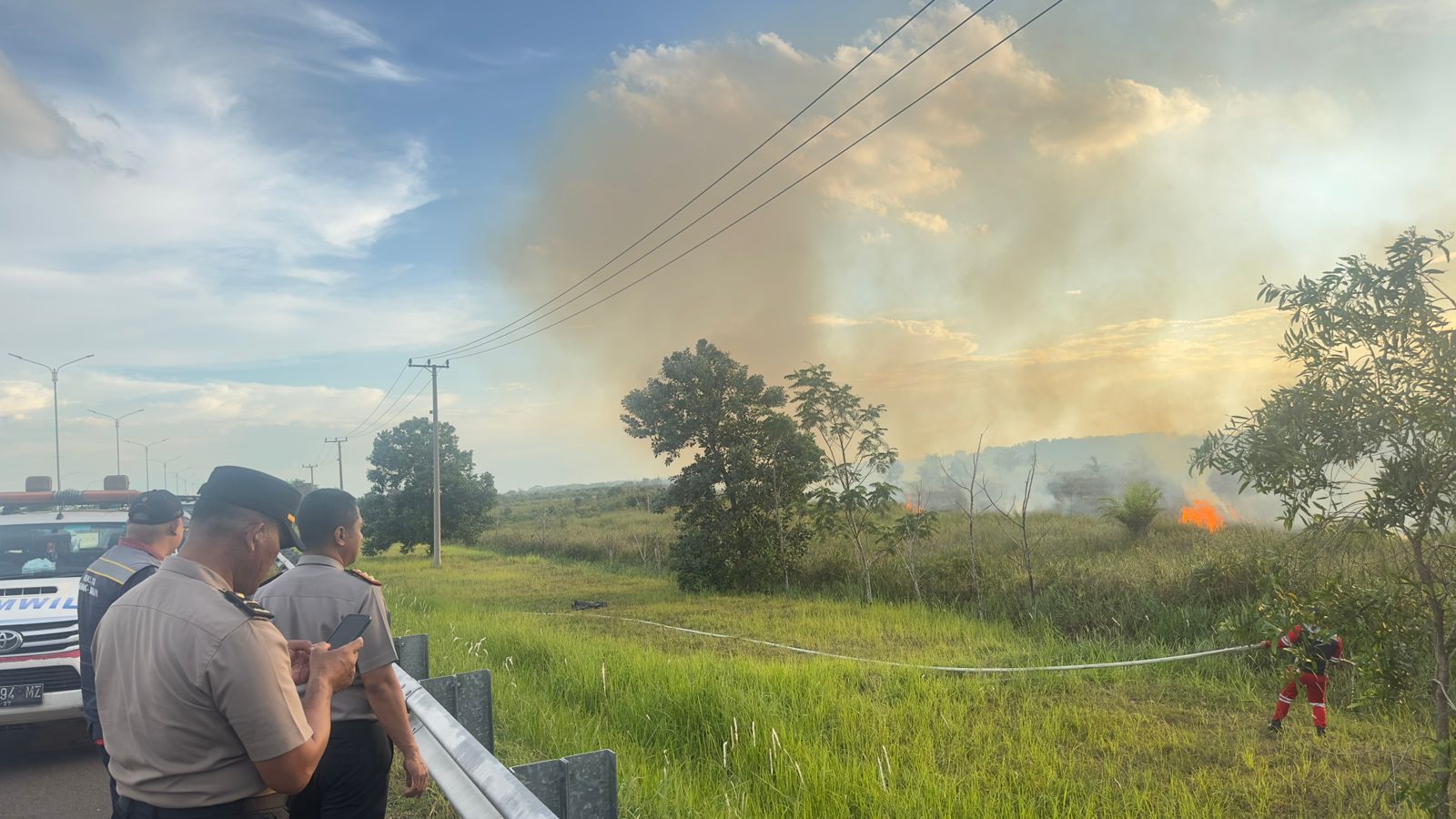 Cuaca panas, Polsek Indralaya Laksanakan Mitigasi Karhutla