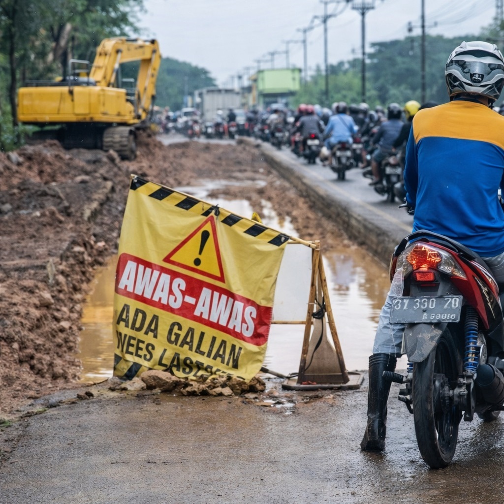 Kemacetan Parah di Simpang Bandara Palembang, Warga Terpaksa Jalan Kaki ke SMB II