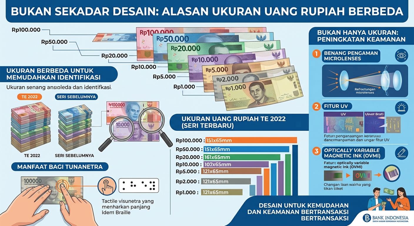 Bukan Sekadar Desain, Ini Alasan Ukuran Uang Rupiah Dibuat Berbeda