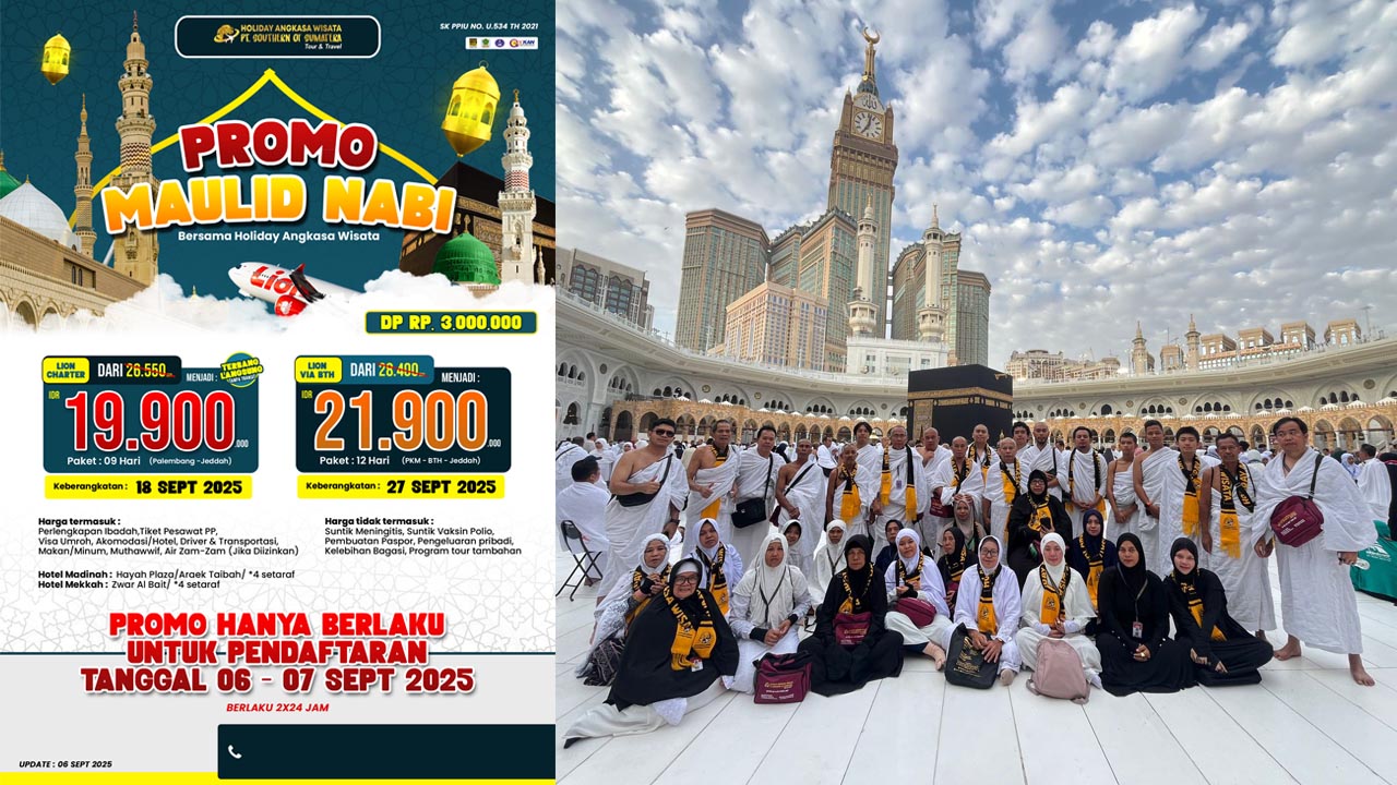 Promo Maulid Nabi Holiday Angkasa Wisata Diperpanjang 7 September, Kesempatan Emas Daftar Umrah Harga Spesial