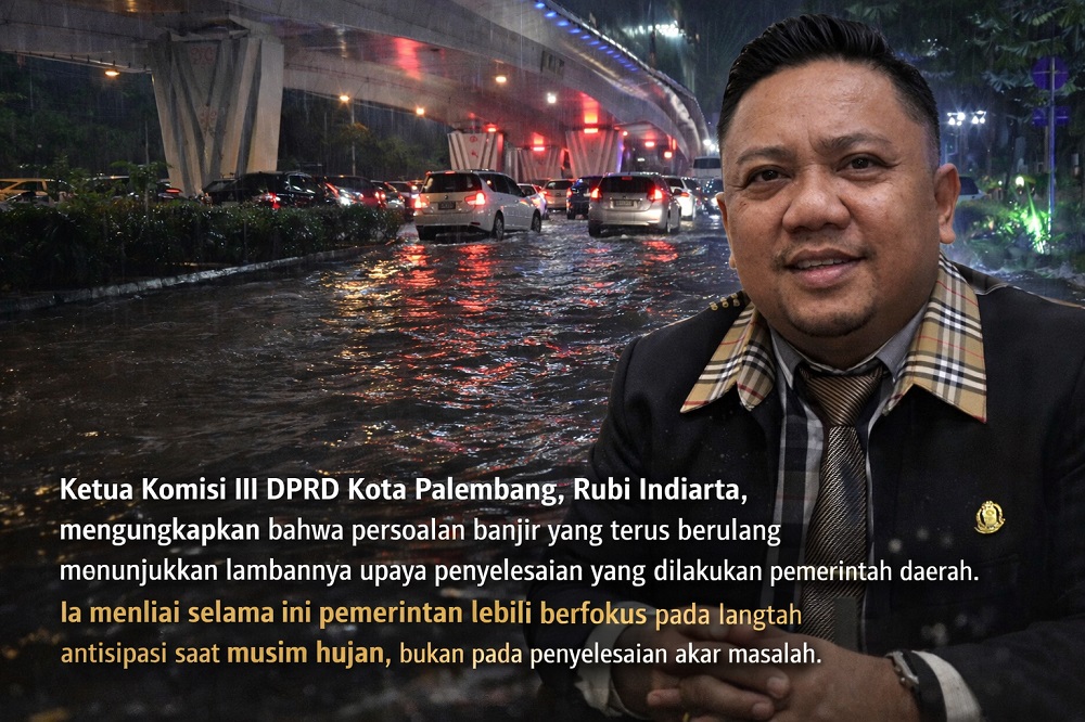 Banjir Berulang di Palembang, DPRD Desak Pemkot Ambil Langkah Konkret