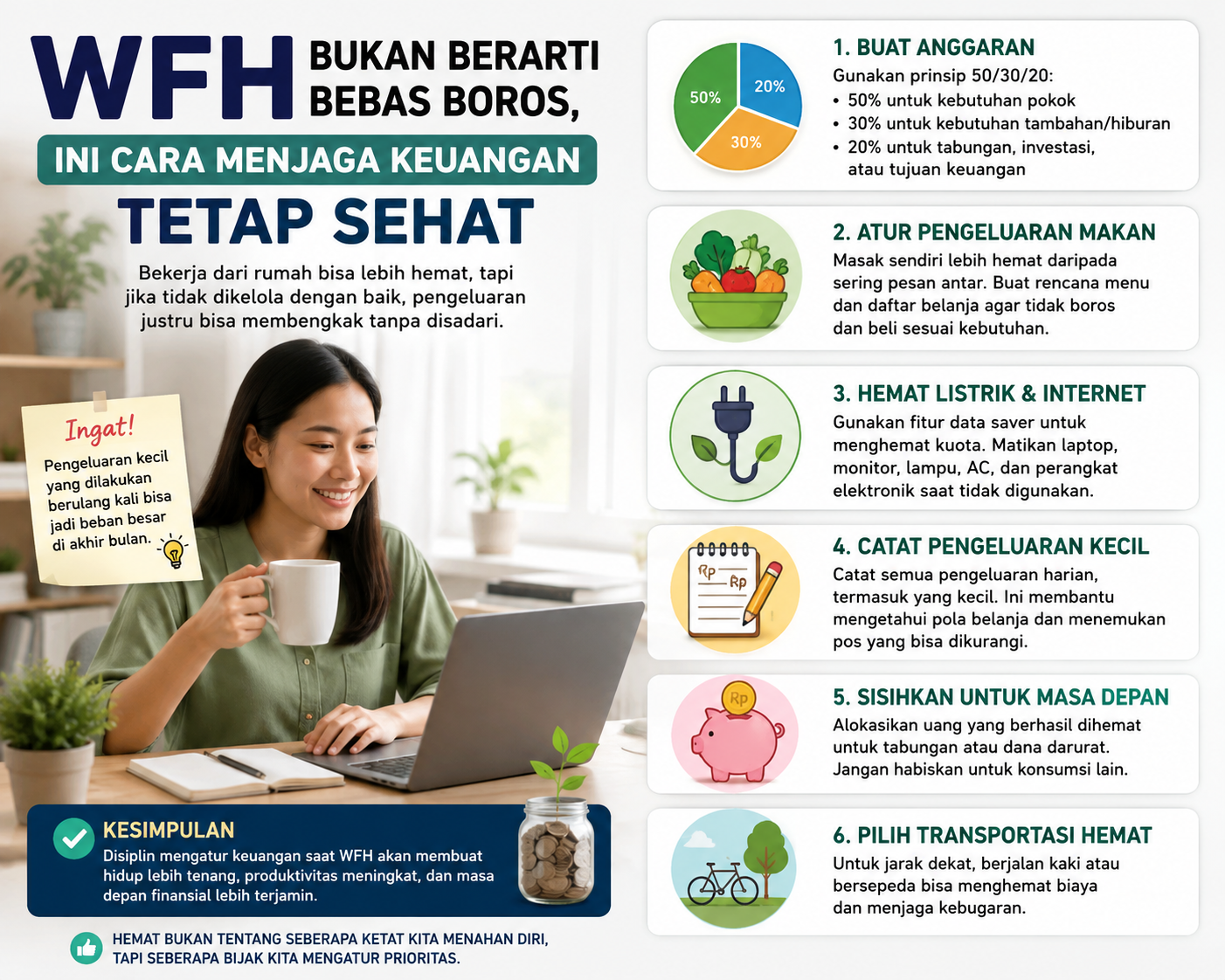 WFH Bukan Berarti Bebas Boros, Ini Cara Menjaga Keuangan Tetap Sehat