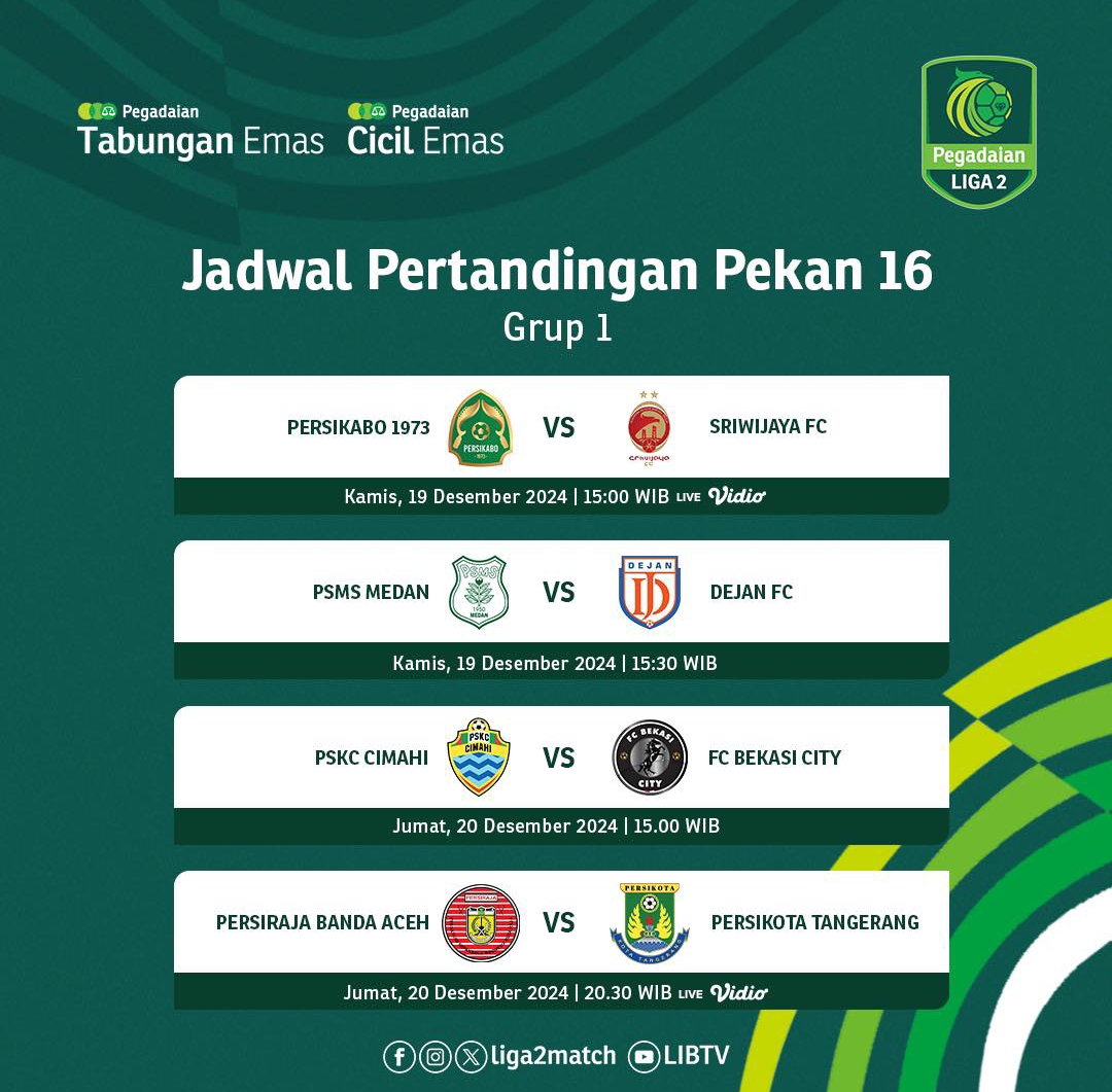 Jadwal Pertandingan Sriwijaya FC Sebelum Babak Play-off Degradasi Liga 2 2024/25