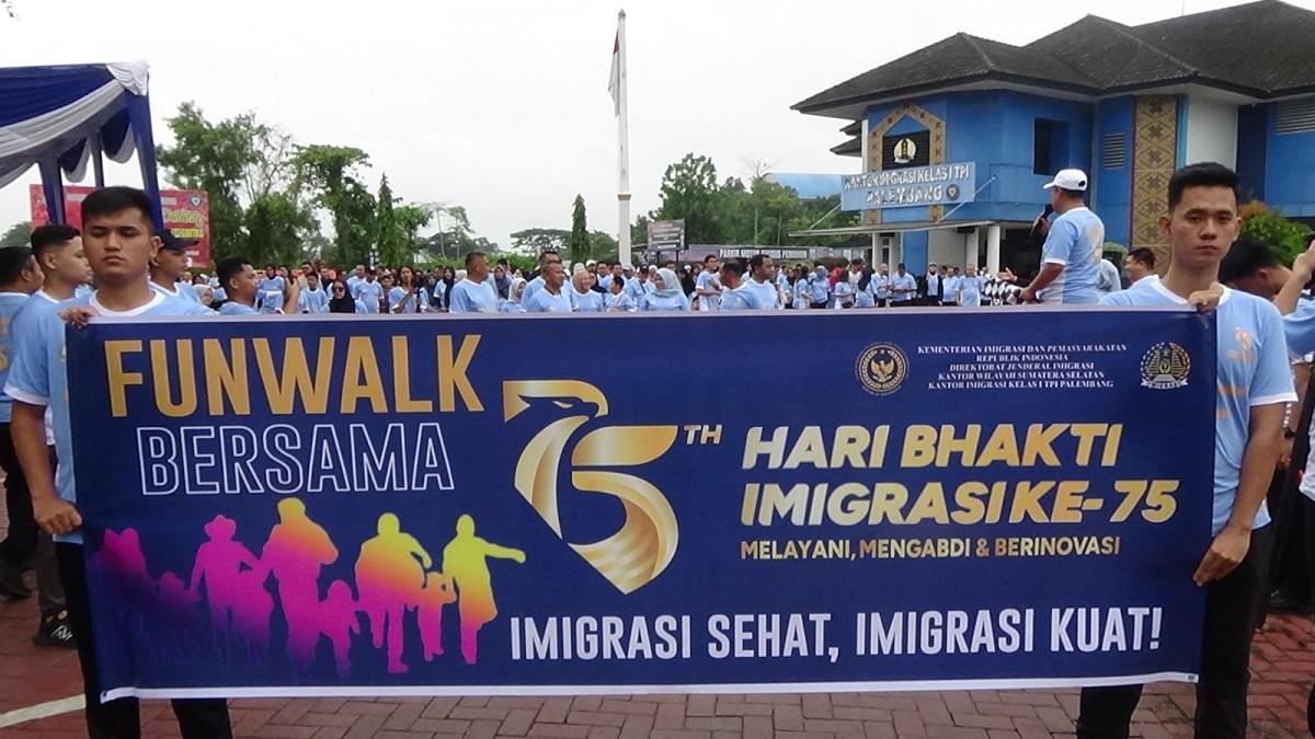 Fun Walk dan Senam Bersama Meriahkan Peringatan Hari Bhakti Imigrasi ke-75 di Palembang