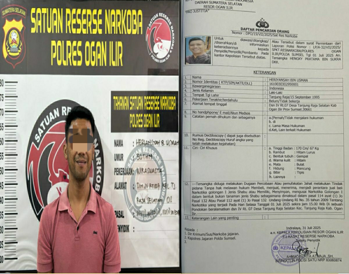 Buron Sejak Juli, DPO Narkoba Ogan Ilir Ditangkap di Batam Saat Jualan Pempek!