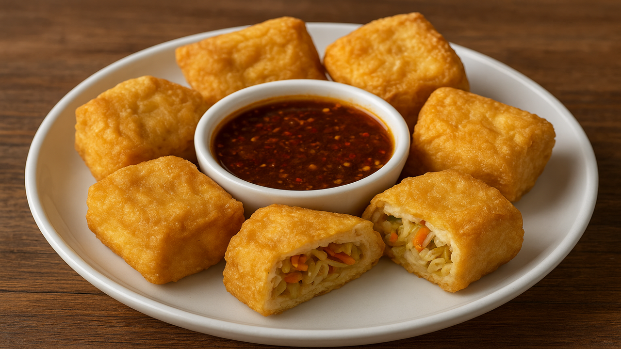 Tahu Isi Goreng Renyah Dipadu Cuko Palembang yang Asam Pedas Manis