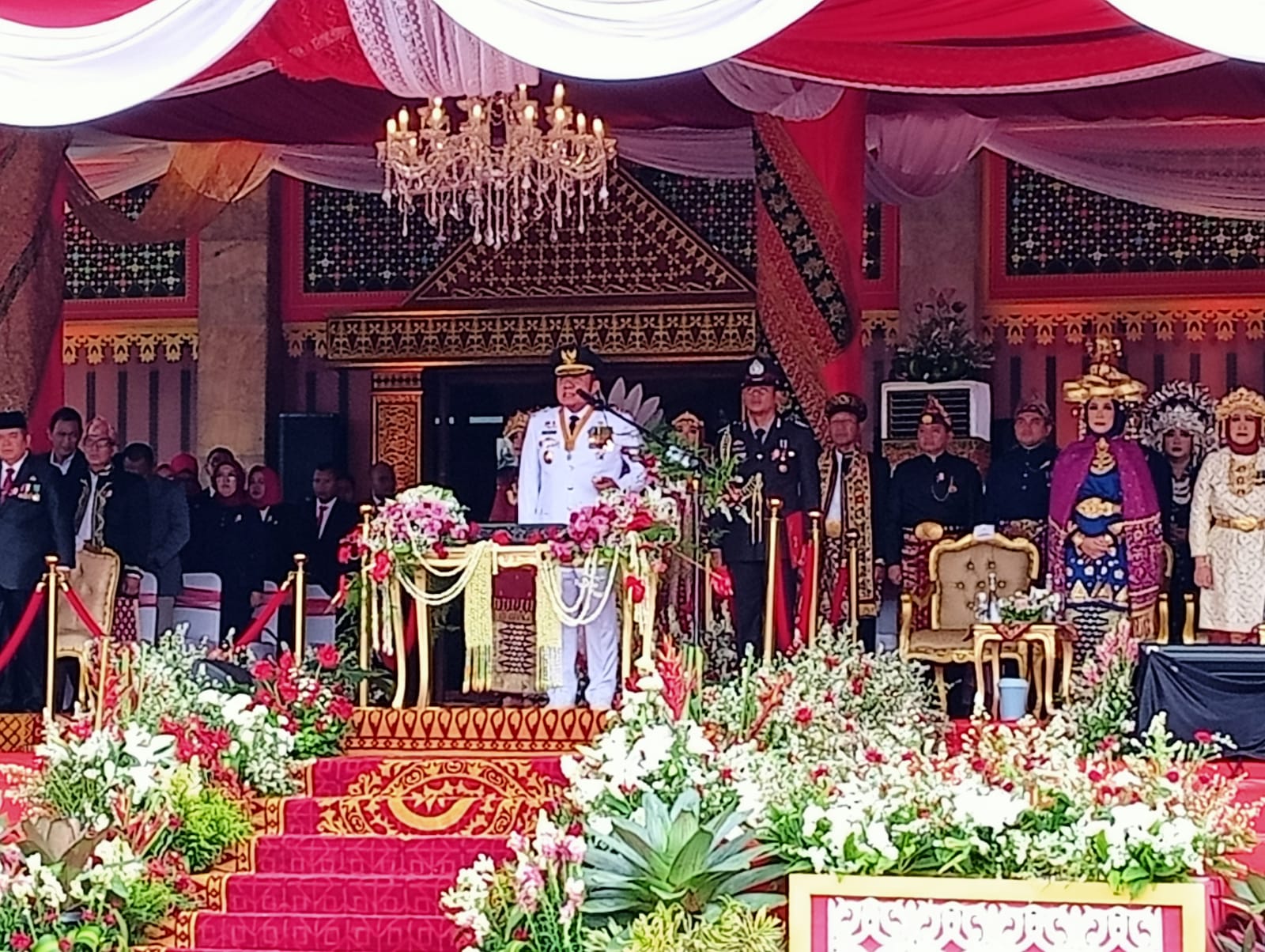 Gubernur Sumsel, Menjadi Inspektur Upacara HUT RI Ke 78 di Griya Agung Palembang