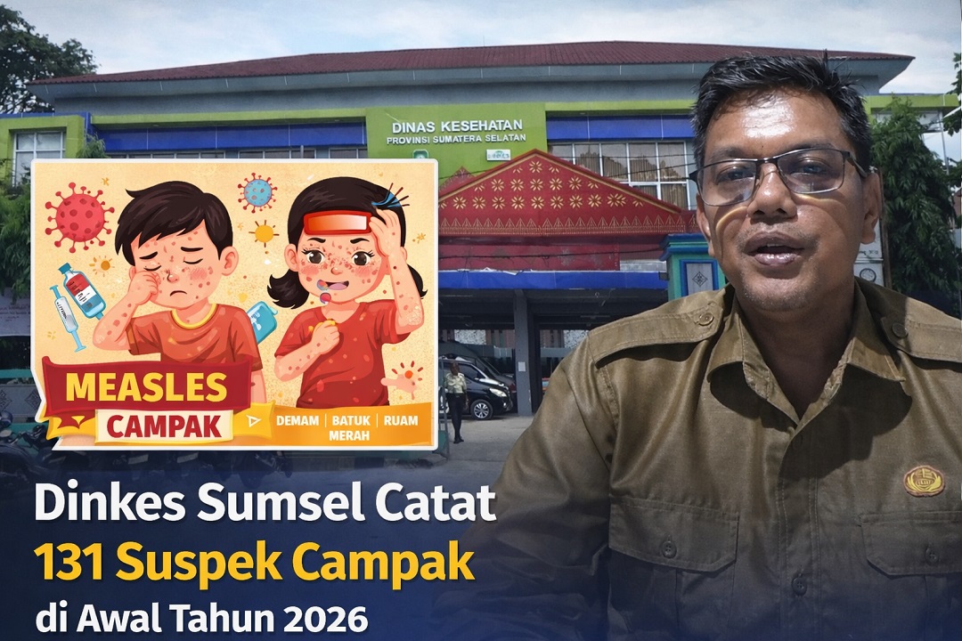 Dinkes Sumsel Catat 131 Suspek Campak di Awal Tahun 2026