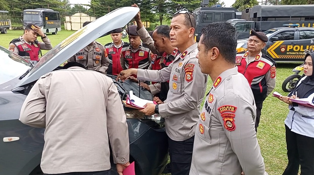 Jelang Operasi Ketupat 2026, Polres Ogan Ilir Periksa Puluhan Kendaraan Dinas Personel