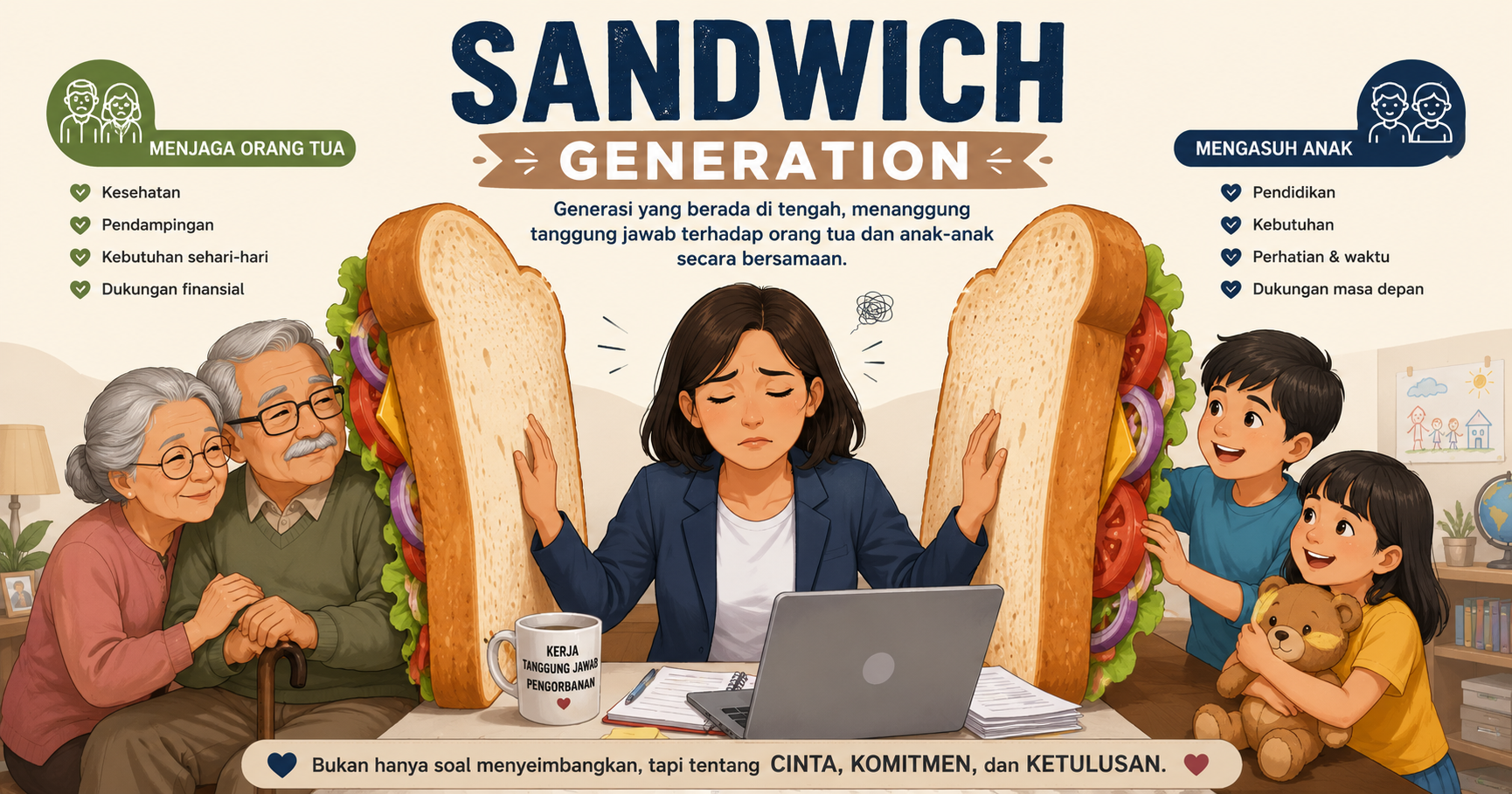 Generasi Sandwich: Tantangan Finansial yang Semakin Banyak Dihadapi Masyarakat Indonesia