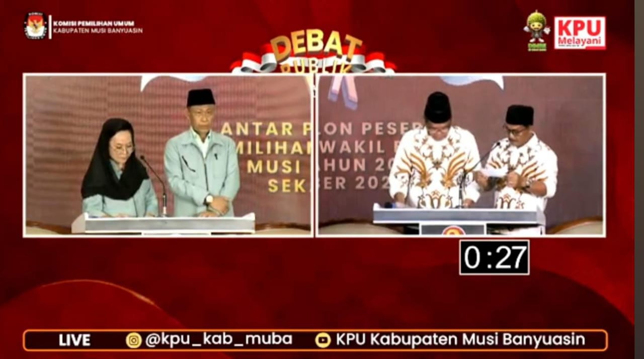 Debat Perdana Cabup-Cawabup Muba: Lucianty Tampil Percaya Diri, Toha Tohet Tampak Gugup