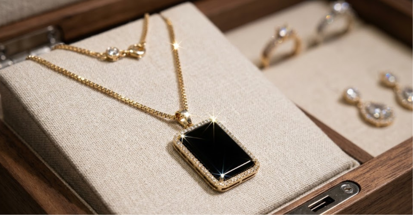 Tampil Stylish dengan Rectangle Pendant Necklace Bernuansa Hitam