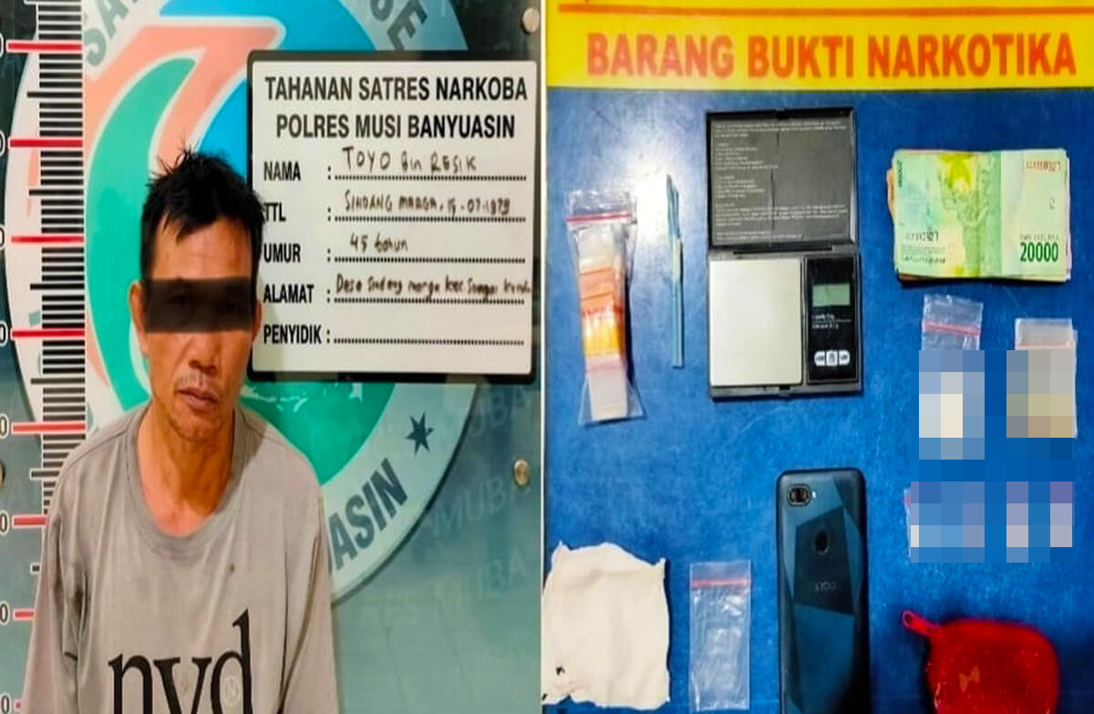 Jadikan Rumah Untuk Transaksi Narkoba, Toyo Panik Saat Ditangkap Personel Satres Narkoba Polres Muba