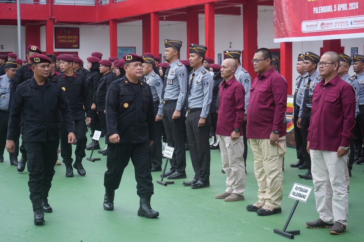 Kemenkumham Sumsel Bersiap, Apel Siaga untuk Pengamanan Lapas Jelang Idul Fitri 1445 H