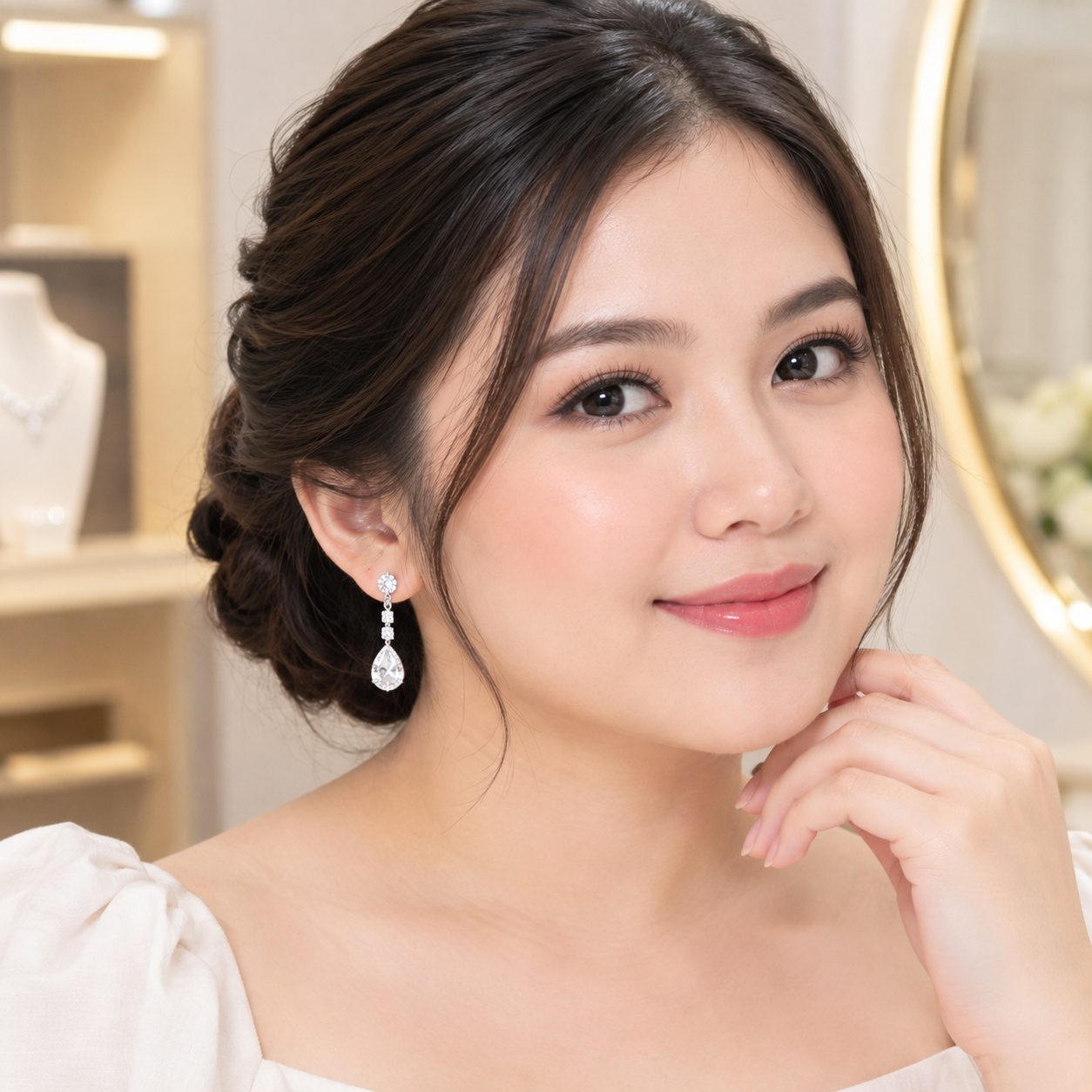 Pilihan Model Anting White Gold yang Cocok untuk Wajah Bulat