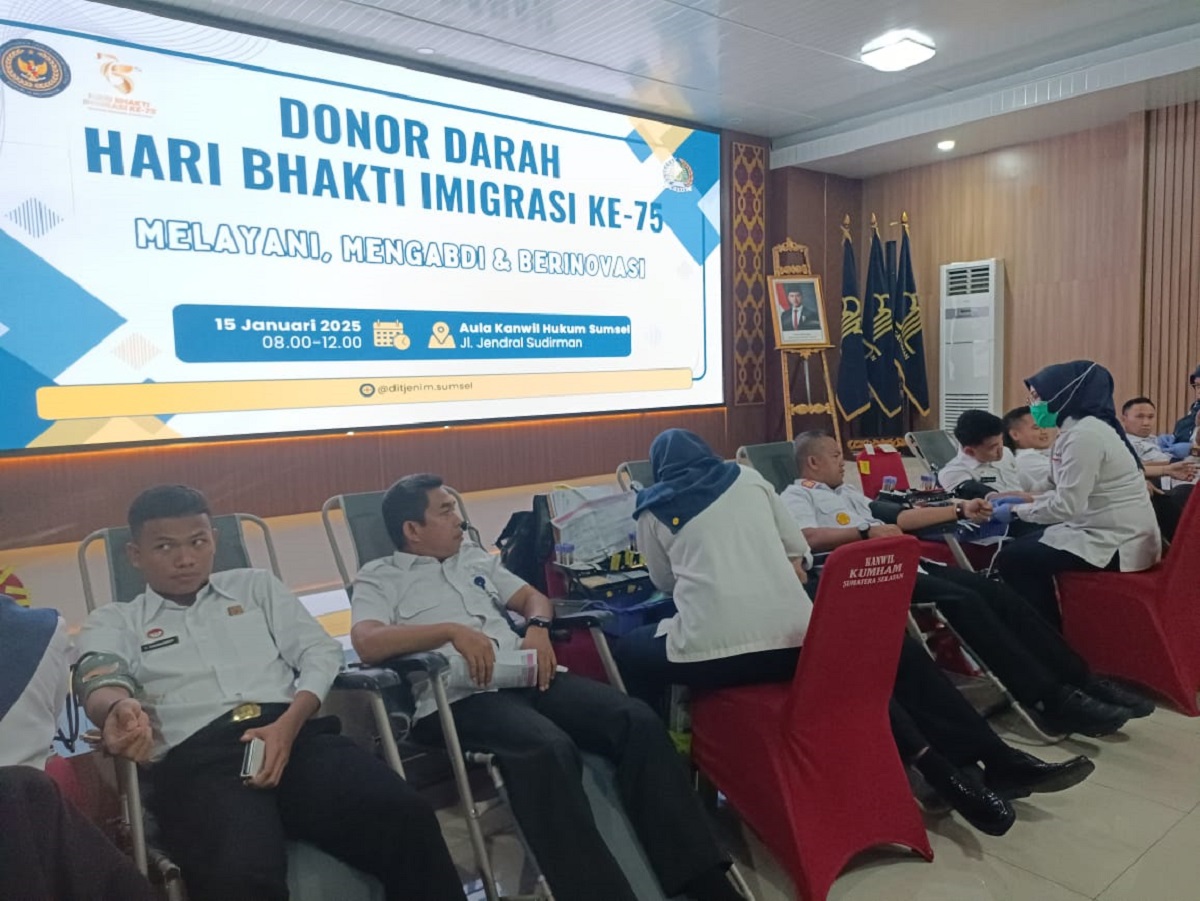 Doroh Darah Memperingati Hari Bhakti Imgrasi Ke 75, Targetkan 100 Kantong Darah Terkumpul