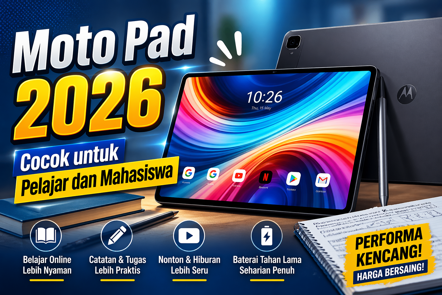 Moto Pad 2026 Cocok untuk Pelajar dan Mahasiswa