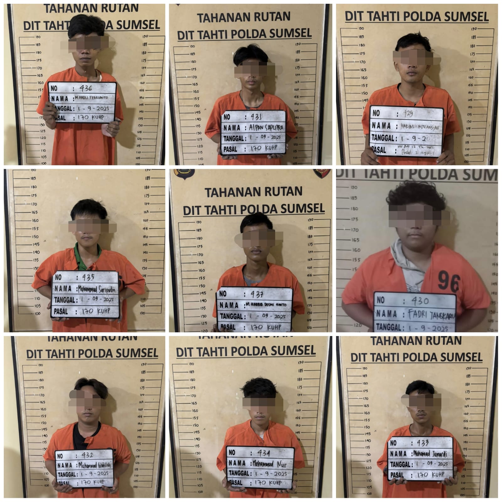 Polda Sumsel Pulangkan 54 Orang Pasca Kericuhan, 9 Resmi Jadi Tersangka