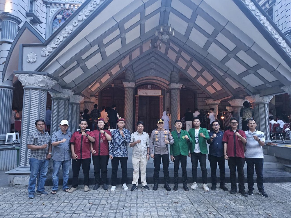 Pengamanan Perayaan Paskah Polrestabes Palembang Libatkan Pemuda Muhammadiyah, GP Ansor, Banser dan PM KRI 