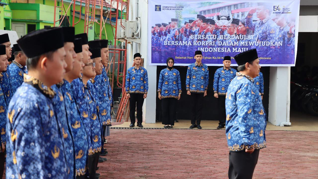Kanwil Kemenkum Sumsel Gelar Upacara Peringatan Hari KORPRI ke-54 Tahun 2025