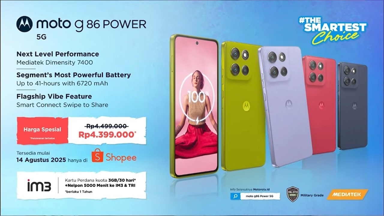 Geger di Pasar Gadget: Motorola G86 Power 5G Menggebrak dengan Harga 4 Jutaan!
