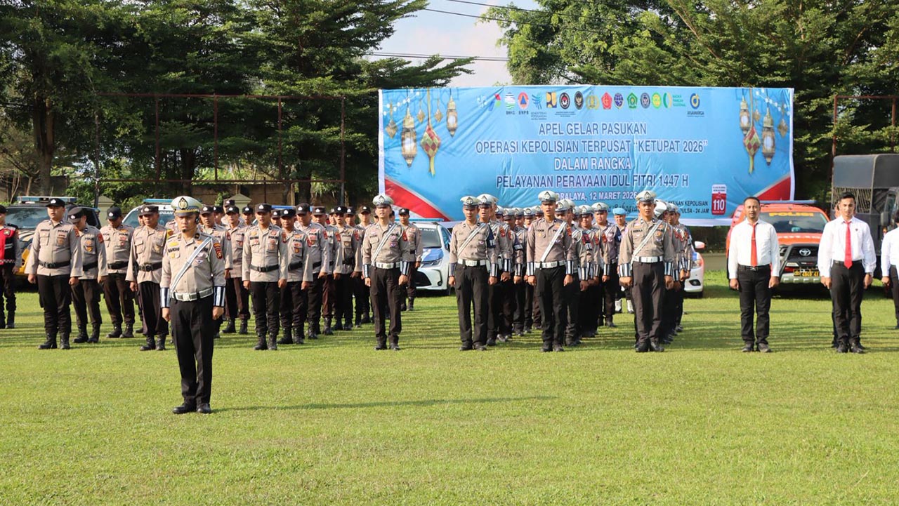 Polres Ogan Ilir Gelar Apel Pasukan Operasi Ketupat 2026, Jamin Keamanan Pemudik