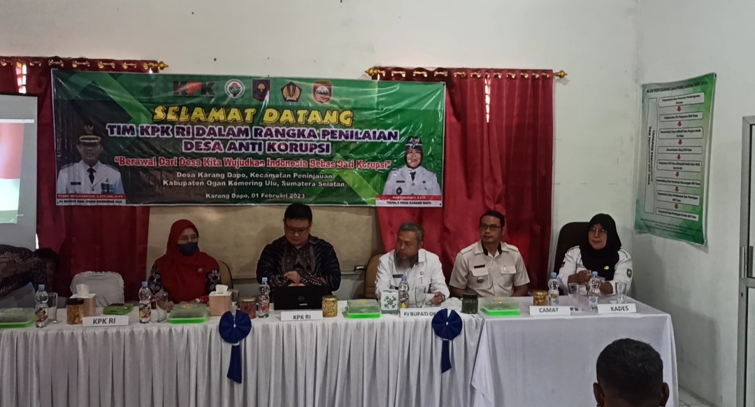 Desa Karang Dapo Wakili Sumsel Jadi Desa Percontohan Anti Korupsi