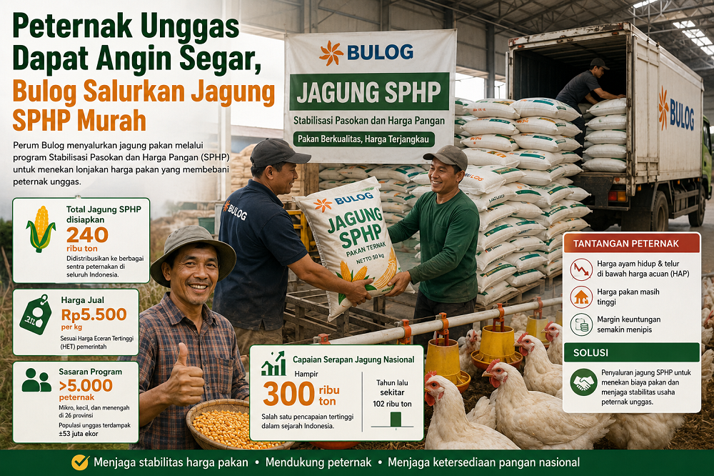 Peternak Unggas Dapat Angin Segar, Bulog Salurkan Jagung SPHP Murah