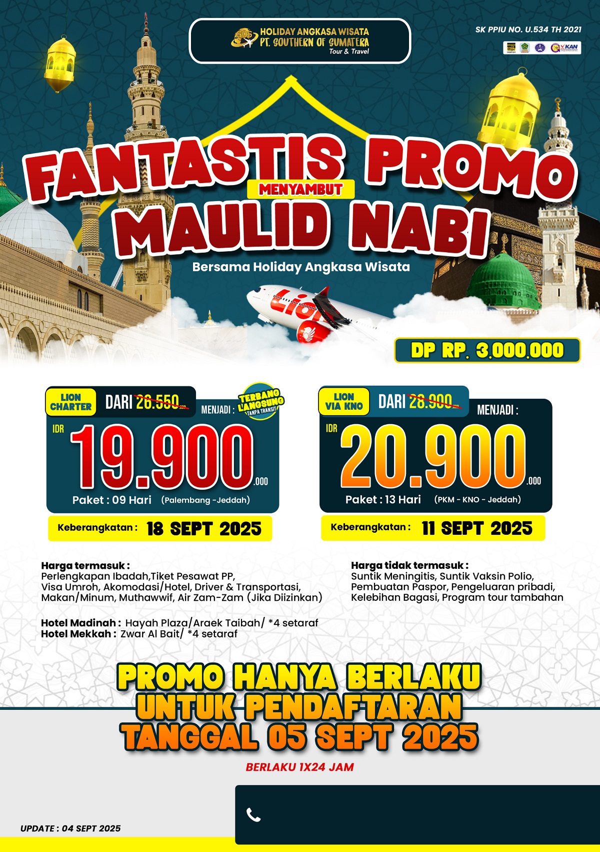 Holiday Angkasa Wisata Hadirkan Promo Fantastis Sambut Maulid Nabi, Berlaku Hanya 1x24 Jam