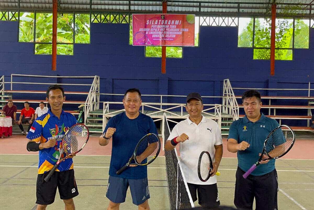 Kemenkumham Sumsel Gelar Mini Turnamen Tenis Lapangan Antar Kepala UPT Pemasyarakatan se-Sumatera Selatan