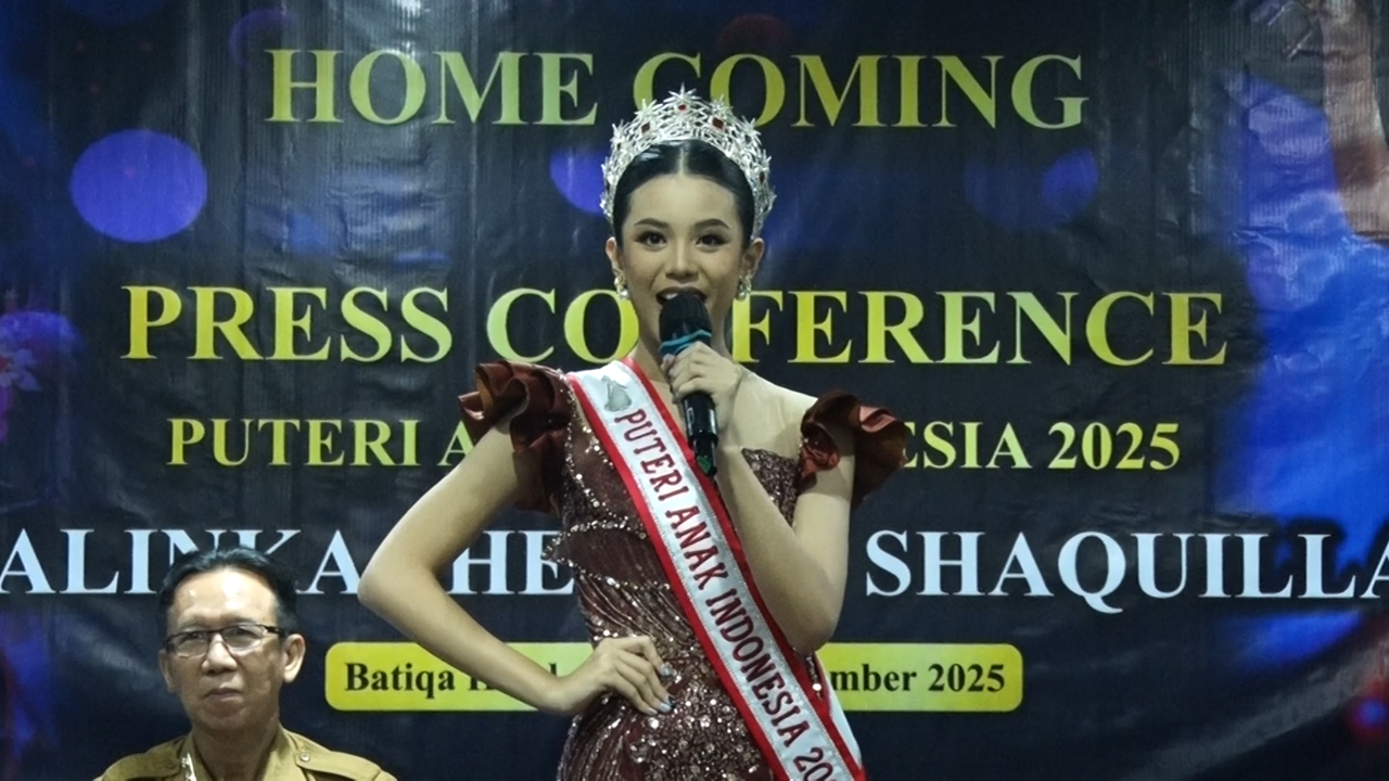 Wakil Sumsel Kalinka Shereen Shaquilla Raih Gelar Winner Puteri Anak Indonesia 2025 Tingkat Nasional