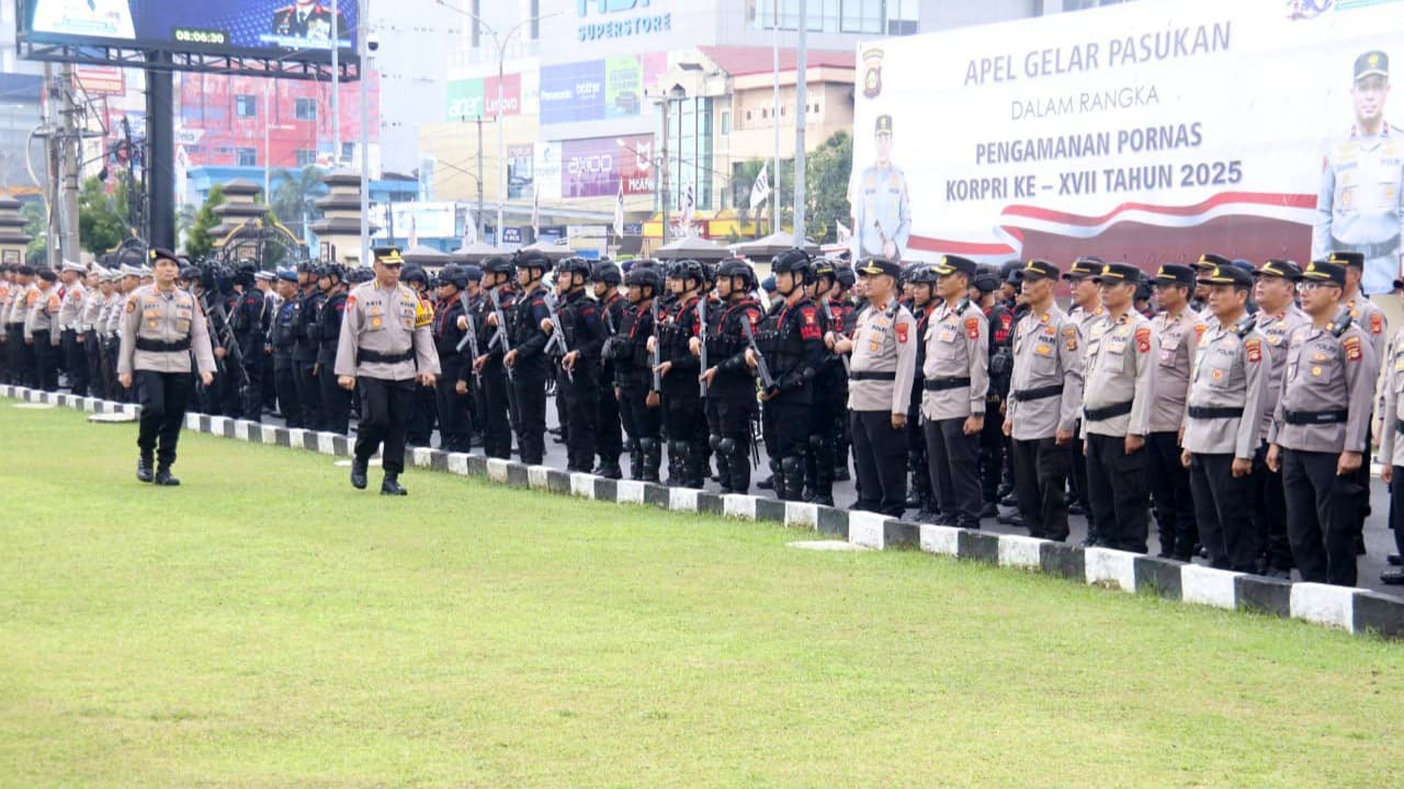580 Personel Polda Sumsel Diterjunkan Kawal Pornas XVII Korpri 2025 di Palembang