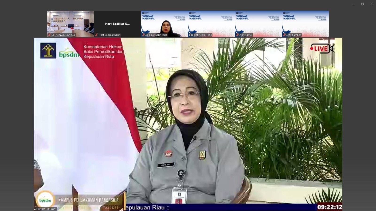 Kanwil Kemenkum Sumsel Ikuti Webinar Nasional Bahas Peran Pancasila sebagai Penjaga Moral Bangsa