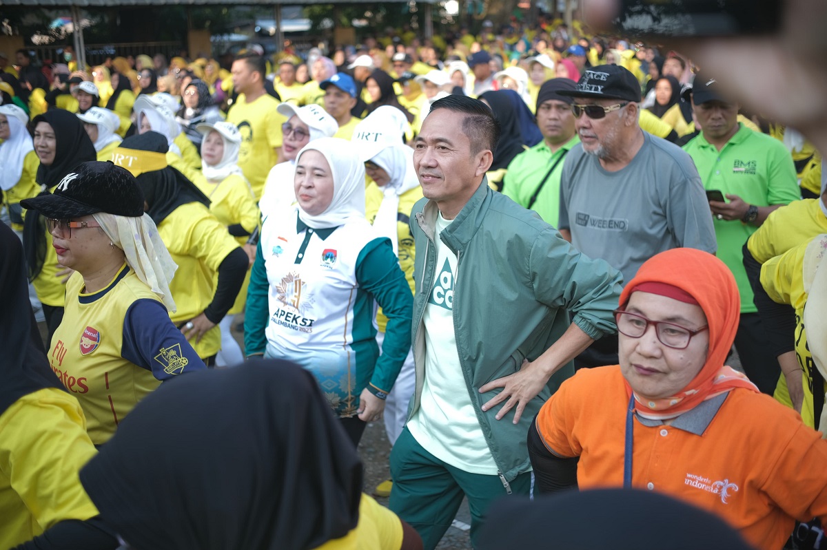 Ribuan Peserta Antusias Ikuti Senam Sehat di Kecamatan Sako Palembang