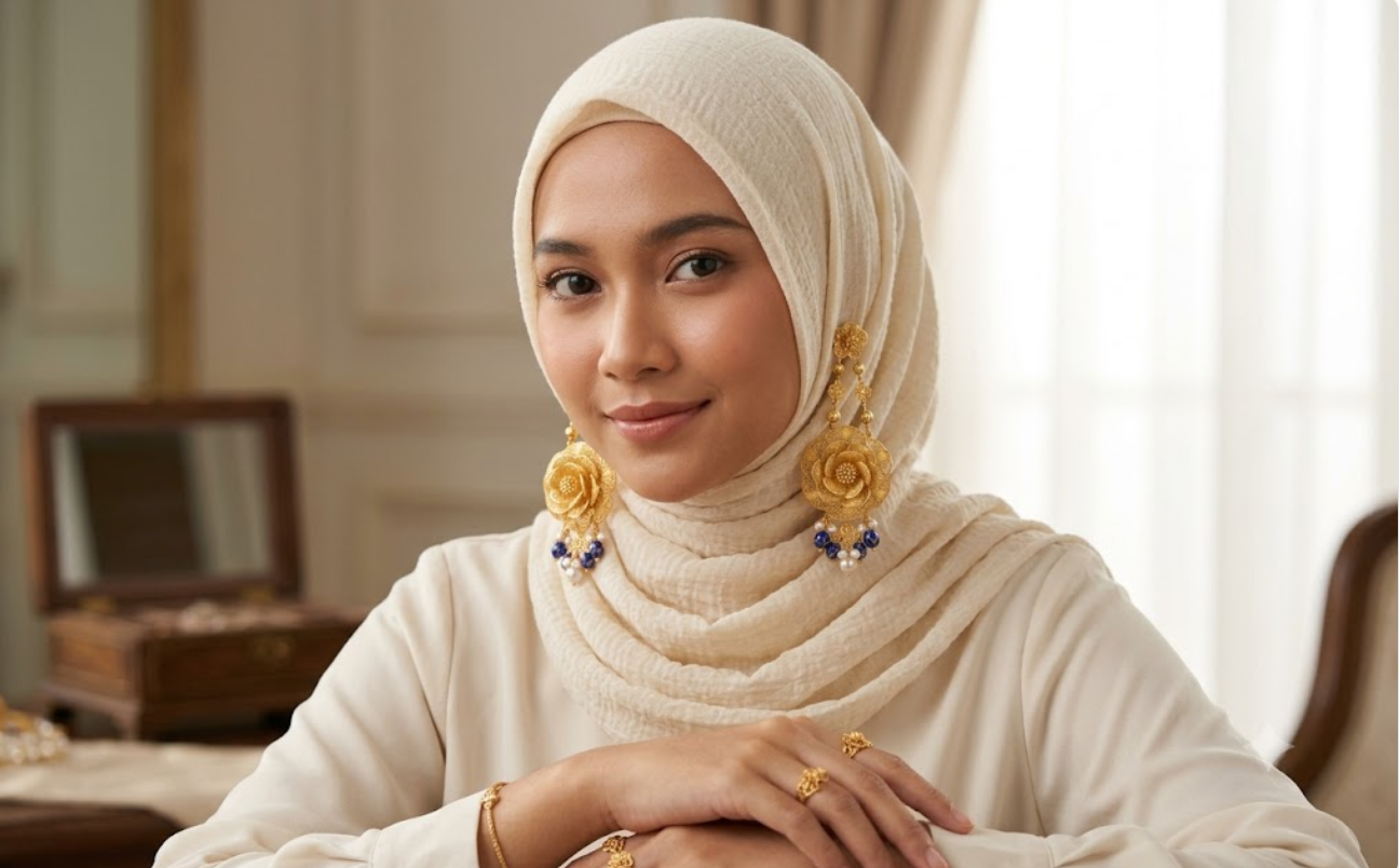 Anting Juntai Emas Sederhana, Perhiasan Elegan yang Memancarkan Pesona Feminin
