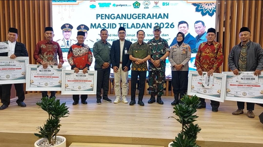 5 Masjid di Palembang Raih Predikat Teladan 2026