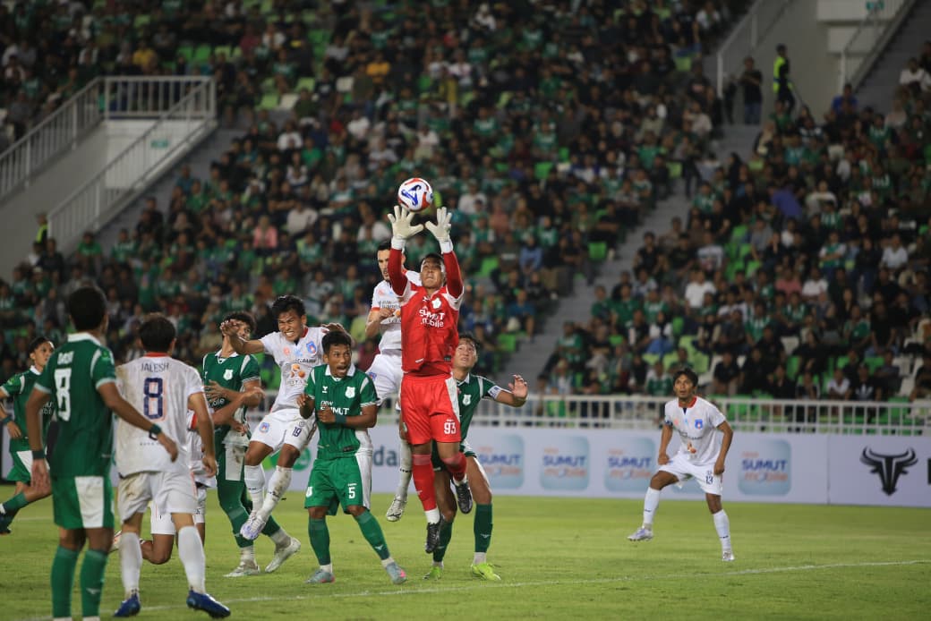 Sumsel United menelan kekalahan perdana di kandang PSMS dengan skor 2-0