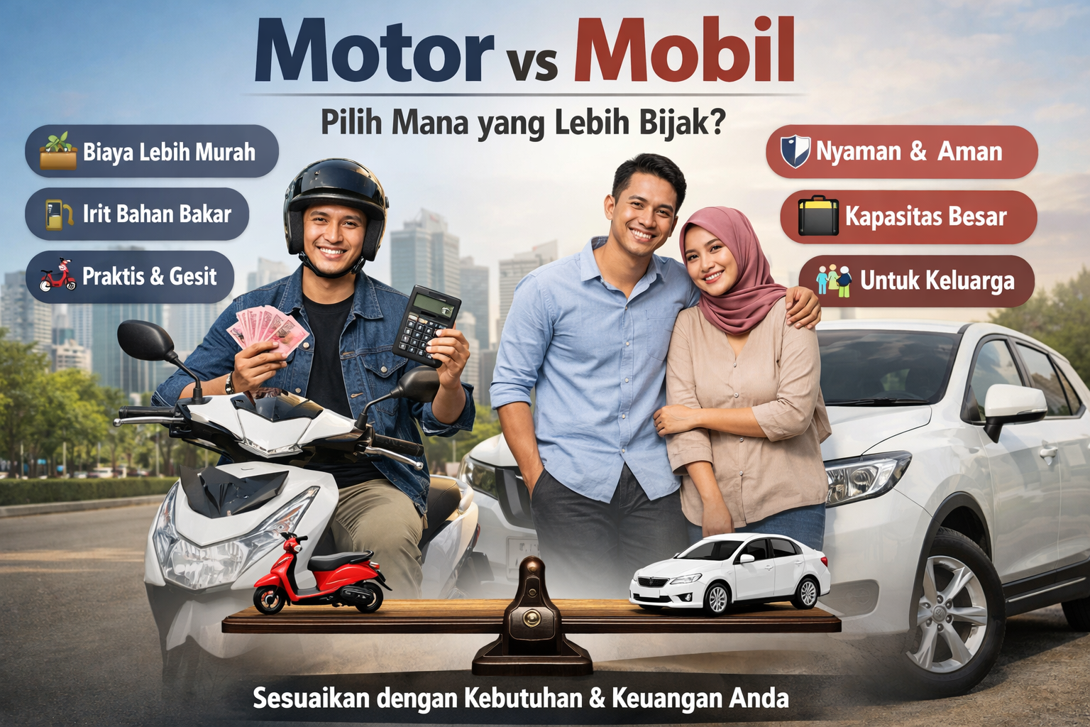 Pilih Motor atau Mobil? Begini Cara Orang Cerdas Mengatur Keuangan