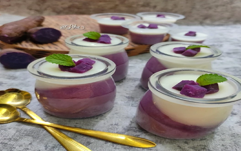 Bikin Sendiri Yuk! Puding Ubi Ungu Cantik dan Bergizi