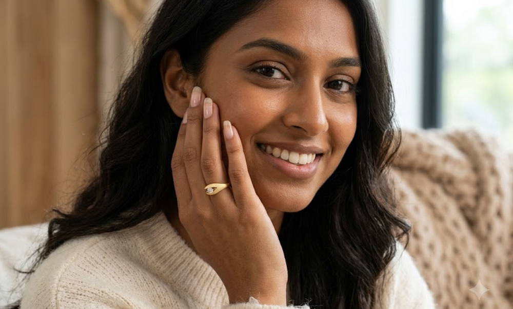 Tren Cincin Emas Simple Bertekstur Cukit Pasir untuk Tampilan Stylish