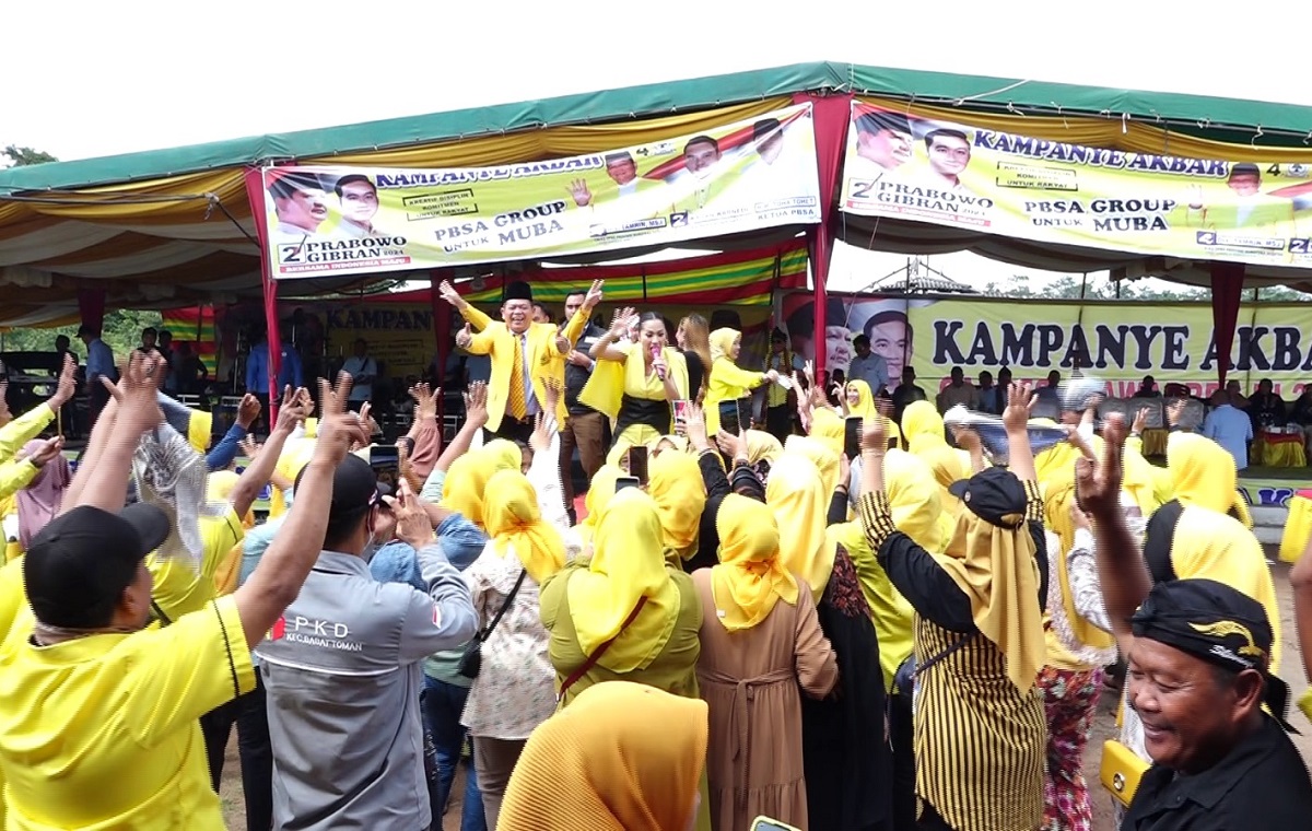 Golkar Kampanye Akbar di Kecamatan Babat Toman, TKD Bertekad Menangkan Prabowo-Gibran di Musi Banyuasin