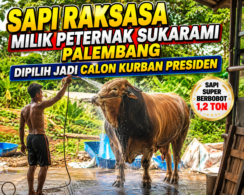 Arjuna, Sapi Simental dengan Bobot 1.178 Kg Menjadi Calon Sapi Kurban Presiden di Sumsel