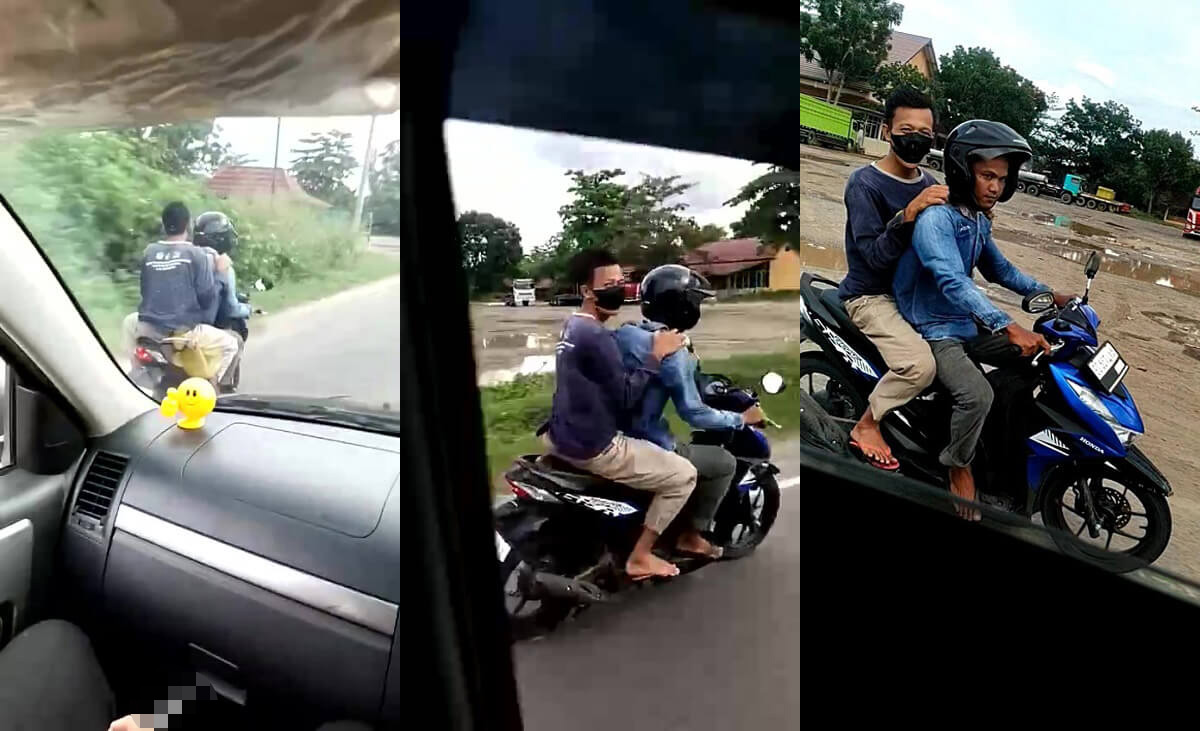 Aksi Kejar Jambret di Jalan Lintas Indralaya-Palembang Kabupaten Ogan Ilir Terekam Kamera Warga
