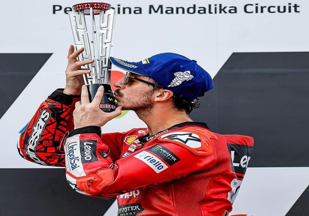 Diprediksi Gagal,  Francesso Bagnaia Akhirnya Juarai MotoGP Mandalika Pertamina Grandprix 2023
