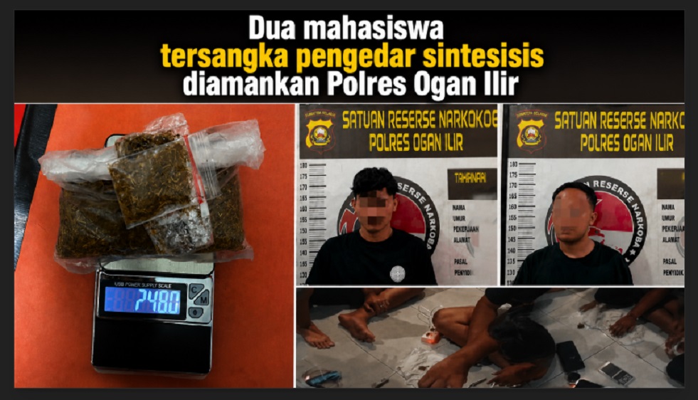 Dua Mahasiswa Ditangkap Edarkan Tembakau Sintesis di Ogan Ilir