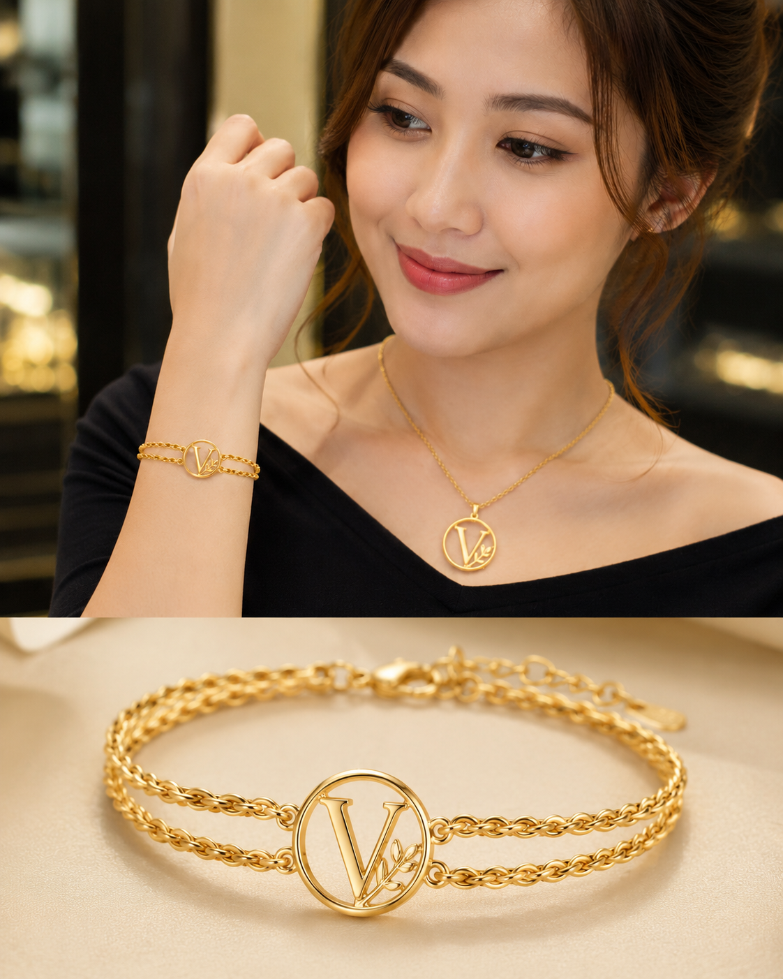 Gelang Emas Inisial Nama, Perhiasan Personal yang Elegan dan Penuh Makna