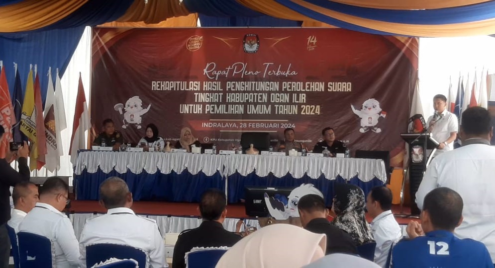 Bupati Panca Wijaya Akbar Hadiri Rapat Pleno Terbuka Rekapitulasi Suara Tingkat Kabupaten di KPU Ogan Ilir
