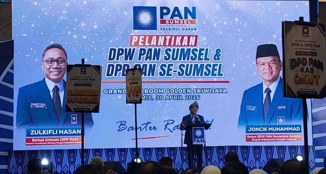 Pelantikan Pengurus PAN Sumsel 2024–2029, Targetkan Tiga Besar di Tingkat Provinsi