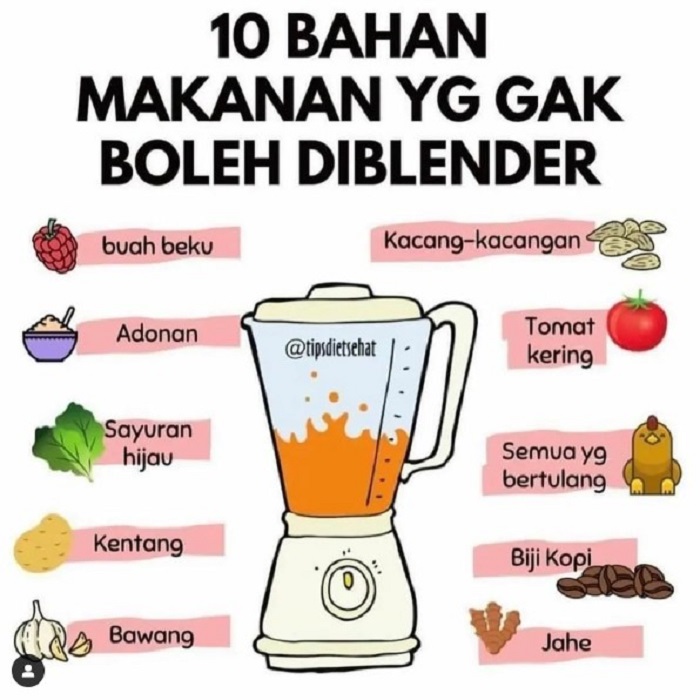 Harus tahu! Ternyata Sepuluh Bahan Makanan ini Sebaiknya Tidak Diblender